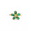 Emerald & Diamond Flower 14kt Gold Ring