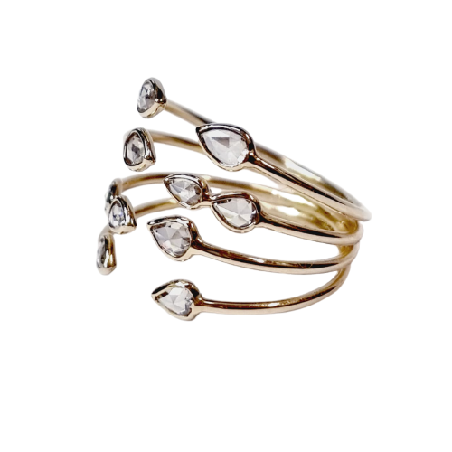 Diamond Rose Cut Gold Ring