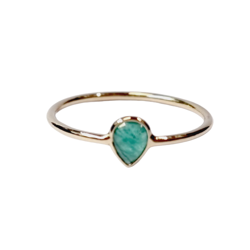 Emerald Rose Cut Gold Ring