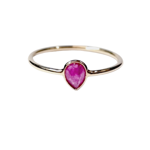 Ruby Rose Cut 0.56 carat 14kt Gold Ring
