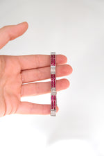 Ruby & Diamond White Gold Bracelet