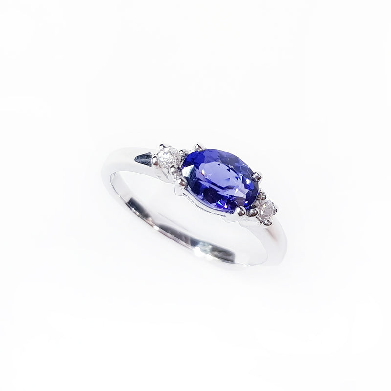 Tanzanite & Diamond White Gold Ring