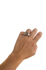 Tourmaline Silver & Gold Ball Ring