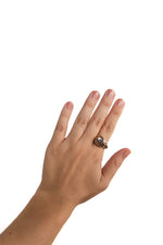 Tourmaline Silver & Gold Giraffe Ring