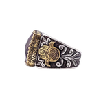 Tourmaline Hamsa Gold & Silver Ring