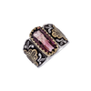 Tourmaline Hamsa Gold & Silver Ring