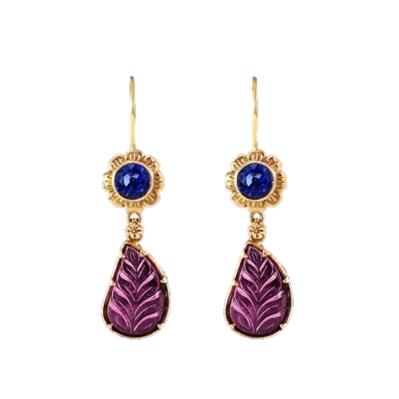 Kyanite Rubellite & Tourmaline Earrings