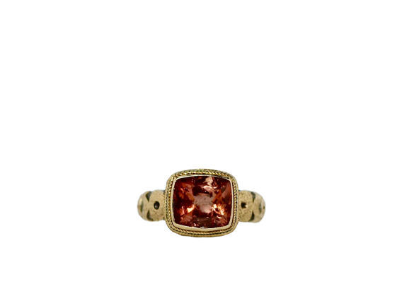 Tourmaline Gold & Silver Ring