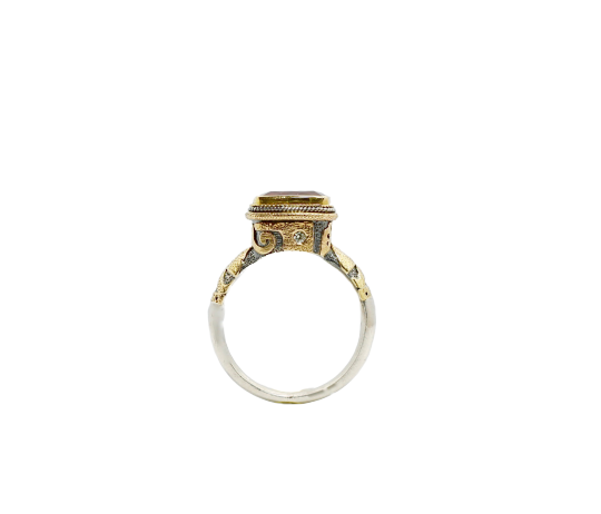Tourmaline Gold & Silver Ring