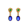 Tsavorite  & Kyanite Earrings