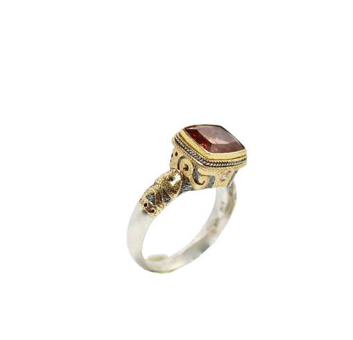 Tourmaline Gold & Silver Ring