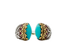 Turquoise Ruby Silver & Gold Ring