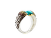 Turquoise Ruby Silver & Gold Ring