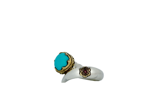 Turquoise & Ruby Ring