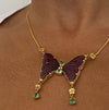 Amethyst & Tsavorite Butterfly Necklace