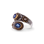 Kyanite Flower Gold & Silver Ring