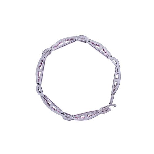 Ruby & Diamond White Gold Bracelet