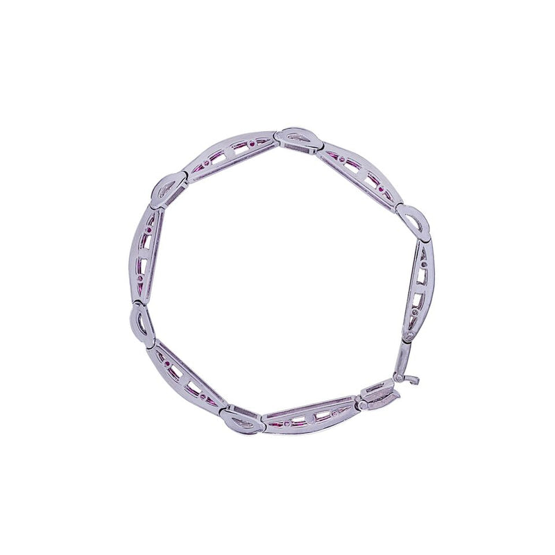 Ruby & Diamond White Gold Bracelet