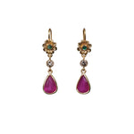 Emerald, Ruby & Diamond Earrings